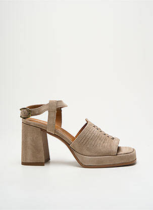 Sandales/nu pieds semi compensé talon de 7 à 9cm beige ALPE femme