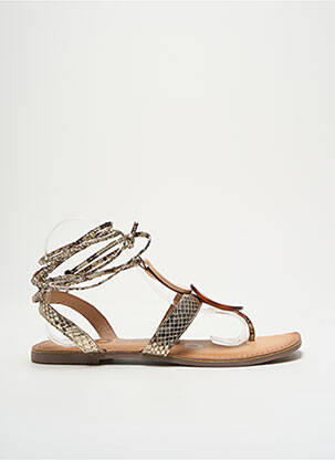 Tongs impression talon plat jusqu'à 3cm or GIOSEPPO femme