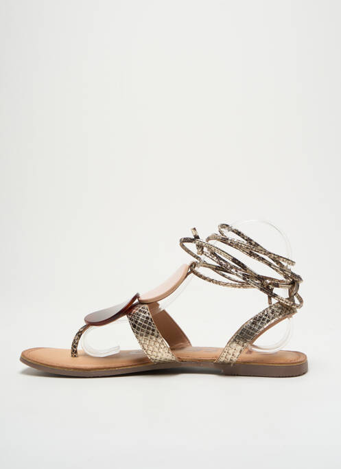 Tongs impression talon plat jusqu'à 3cm or GIOSEPPO femme