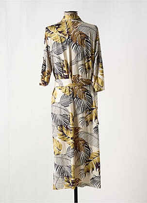 Robe longue coupe cintrée manches 3/4 vert K-DESIGN femme