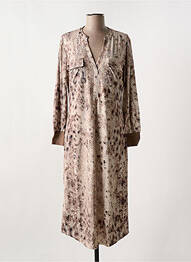 Robe mi-longue manches longues manches longues marron K-DESIGN femme