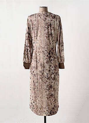 Robe mi-longue manches longues manches longues marron K-DESIGN femme