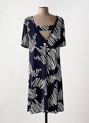 Robe mi-longue imprimé fantaisie manches courtes noir JOSEPH RIBKOFF femme
