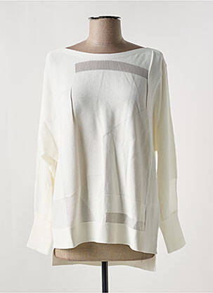 Pull coupe droite manches longues blanc JOSEPH RIBKOFF femme