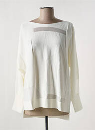 Pull col bateau manches longues blanc JOSEPH RIBKOFF femme