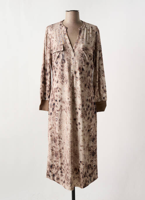 Robe mi-longue marron K-DESIGN pour femme