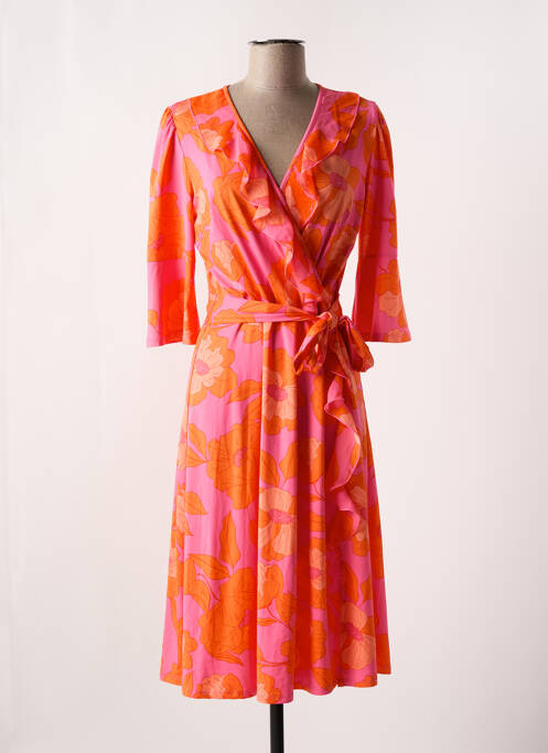 Robe mi-longue orange K-DESIGN pour femme