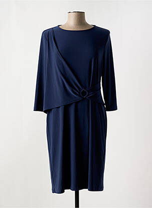 Robe mi-longue manches longues manches longues bleu FRANK WALDER femme