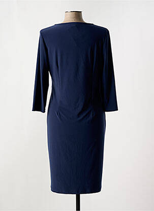 Robe mi-longue manches longues manches longues bleu FRANK WALDER femme