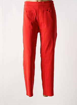 Pantalon droit stretch taille normale rouge FRANK WALDER femme