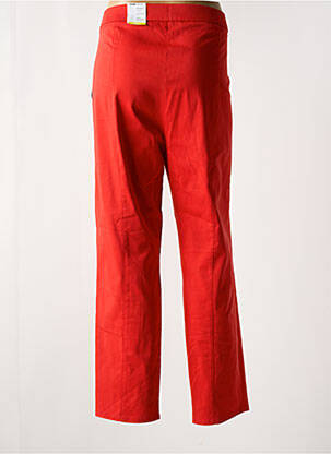 Pantalon droit stretch taille normale rouge FRANK WALDER femme