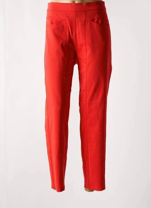 Pantalon droit stretch taille normale rouge FRANK WALDER femme