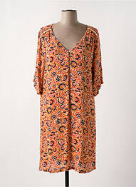 Robe mi-longue manches 3/4 manches 3/4 orange LOLA ESPELETA femme