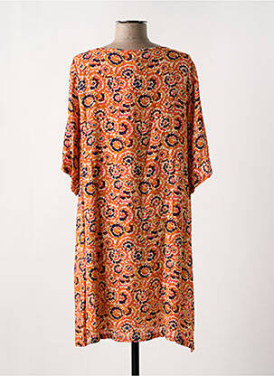 Robe mi-longue manches 3/4 manches 3/4 orange LOLA ESPELETA femme