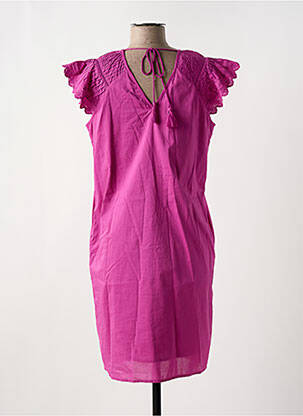 Robe mi-longue manches courtes manches courtes violet LA FEE MARABOUTEE femme