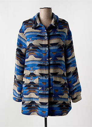 Veste casual coupe droite bleu LA FEE MARABOUTEE femme