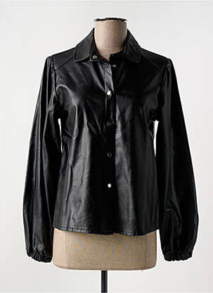 Veste simili cuir coupe cintrée noir LA FEE MARABOUTEE femme
