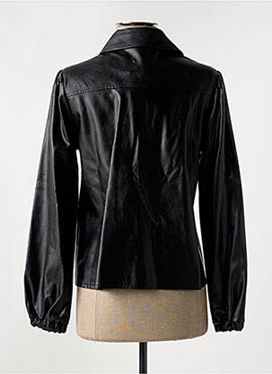 Veste simili cuir coupe cintrée noir LA FEE MARABOUTEE femme