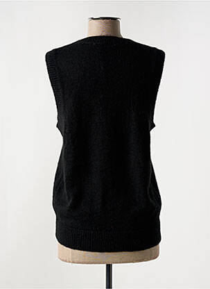 Pull coupe cintrée sans manche noir LA PETITE FRANCAISE femme