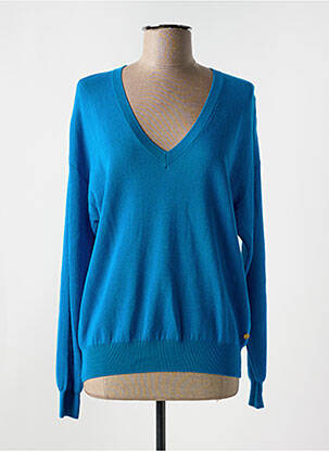 Pull col v manches longues bleu HARRIS WILSON femme