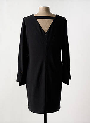 Robe courte fermeture zippée au dos manches longues noir TINTA femme