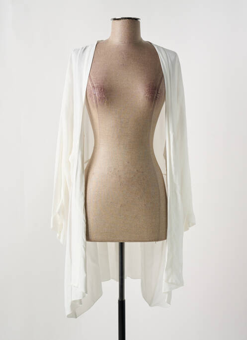 Gilet manches longues blanc LA FEE MARABOUTEE pour femme