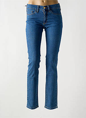 Jeans coupe slim tissage brut taille normale bleu DESGASTE femme