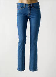 Jeans coupe slim tissage brut taille normale bleu DESGASTE femme