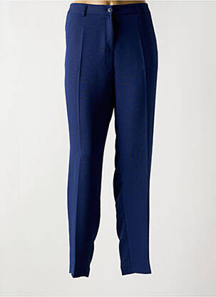 Pantalon droit tissage popeline taille normale bleu TINTA femme
