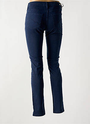 Pantalon slim tissage popeline taille normale bleu DESGASTE femme