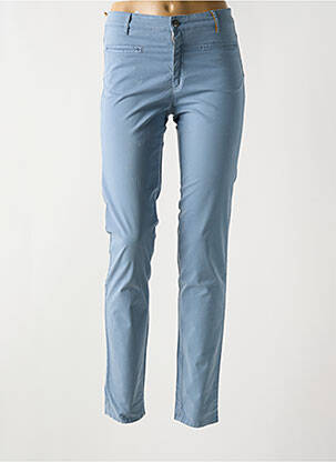 Pantalon slim tissage popeline taille normale bleu COUTURIST femme