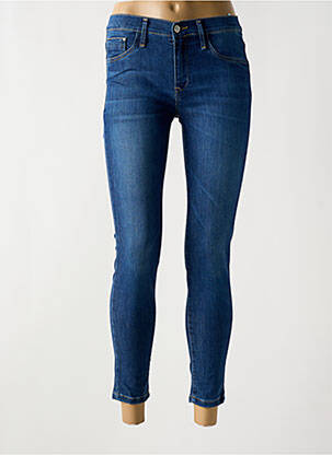 Jeans coupe slim tissage brut taille normale bleu DESGASTE femme