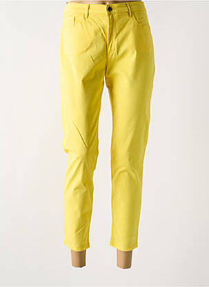 Pantalon 7/8 stretch taille normale jaune COUTURIST femme