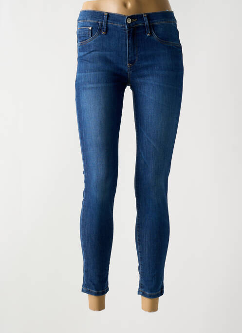 Jeans coupe slim tissage brut taille normale bleu DESGASTE femme