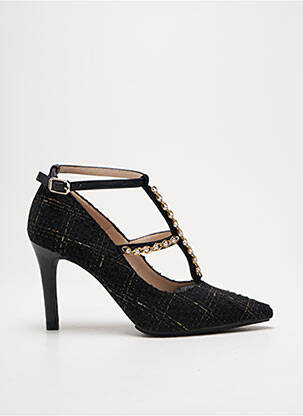 Escarpins tissage satiné talon de 7 à 9cm noir LODI femme