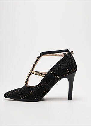Escarpins tissage satiné talon de 7 à 9cm noir LODI femme