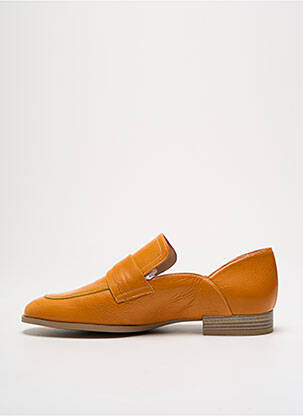 Mocassins tissage satiné talon plat jusqu'à 3cm orange GADEA femme