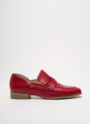 Mocassins tissage satiné talon plat jusqu'à 3cm rouge GADEA femme