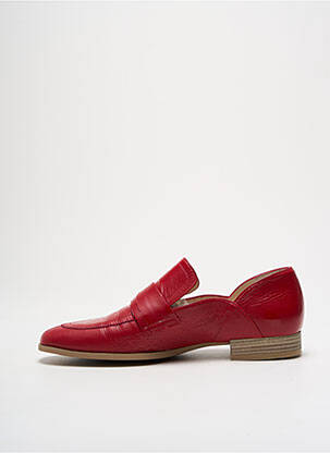 Mocassins tissage satiné talon plat jusqu'à 3cm rouge GADEA femme
