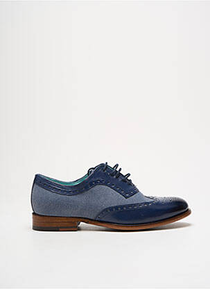 Derbies tissage satiné talon plat jusqu'à 3cm bleu PARADIGMA femme