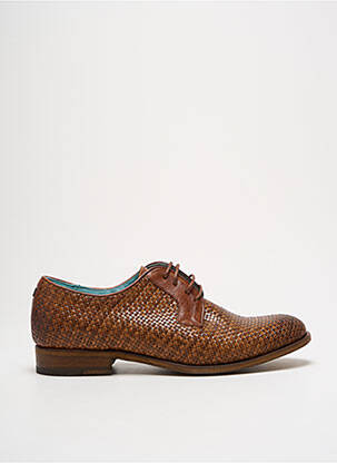 Derbies tissage satiné talon plat jusqu'à 3cm marron PARADIGMA femme