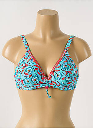 Haut de maillot de bain stretch haut soutien-gorge balconnet bleu ANTIGEL femme