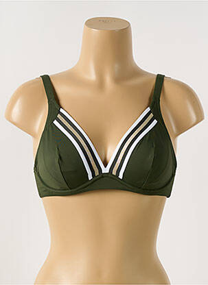Haut de maillot de bain stretch haut soutien-gorge emboitant vert LISE CHARMEL femme