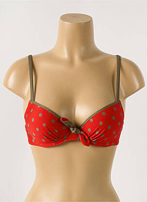 Haut de maillot de bain stretch haut soutien-gorge moulé rouge ANTIGEL femme