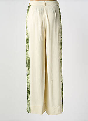 Pantalon large fermeture zippée sous rabat boutonné taille haute beige RABENS SALONER femme