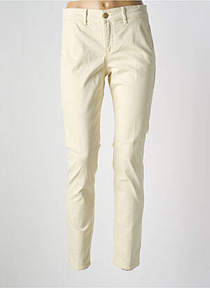 Pantalon chino tissage popeline taille normale beige HAPPY femme