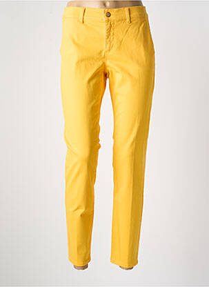 Pantalon chino tissage popeline taille normale jaune HAPPY femme