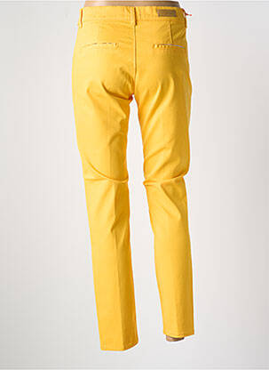 Pantalon chino tissage popeline taille normale jaune HAPPY femme