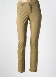 Pantalon chino taille basse taille basse vert HAPPY femme