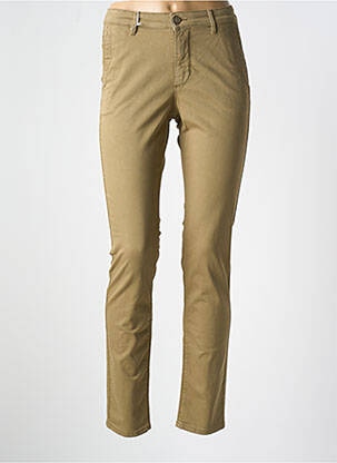 Pantalon chino taille basse taille basse vert HAPPY femme